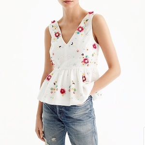 Hand-Embellished Peplum Top